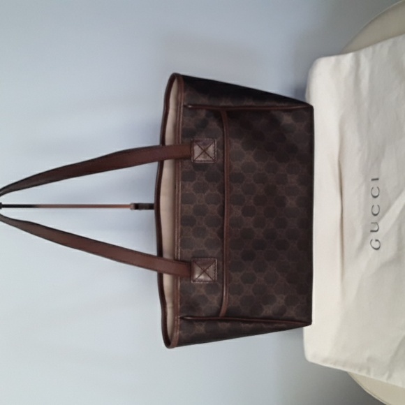 Auth GUCCI Supreme Shoulder bag/tote 2 tone Brown - Picture 4 of 17